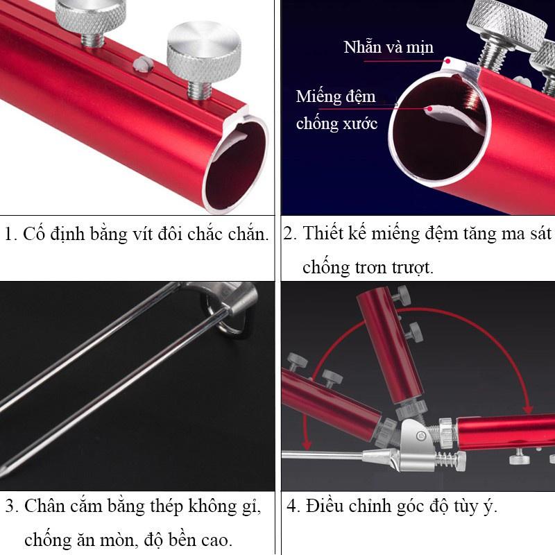 Chân cắm đất gác cần câu đài cao cấp xoay 360 độ