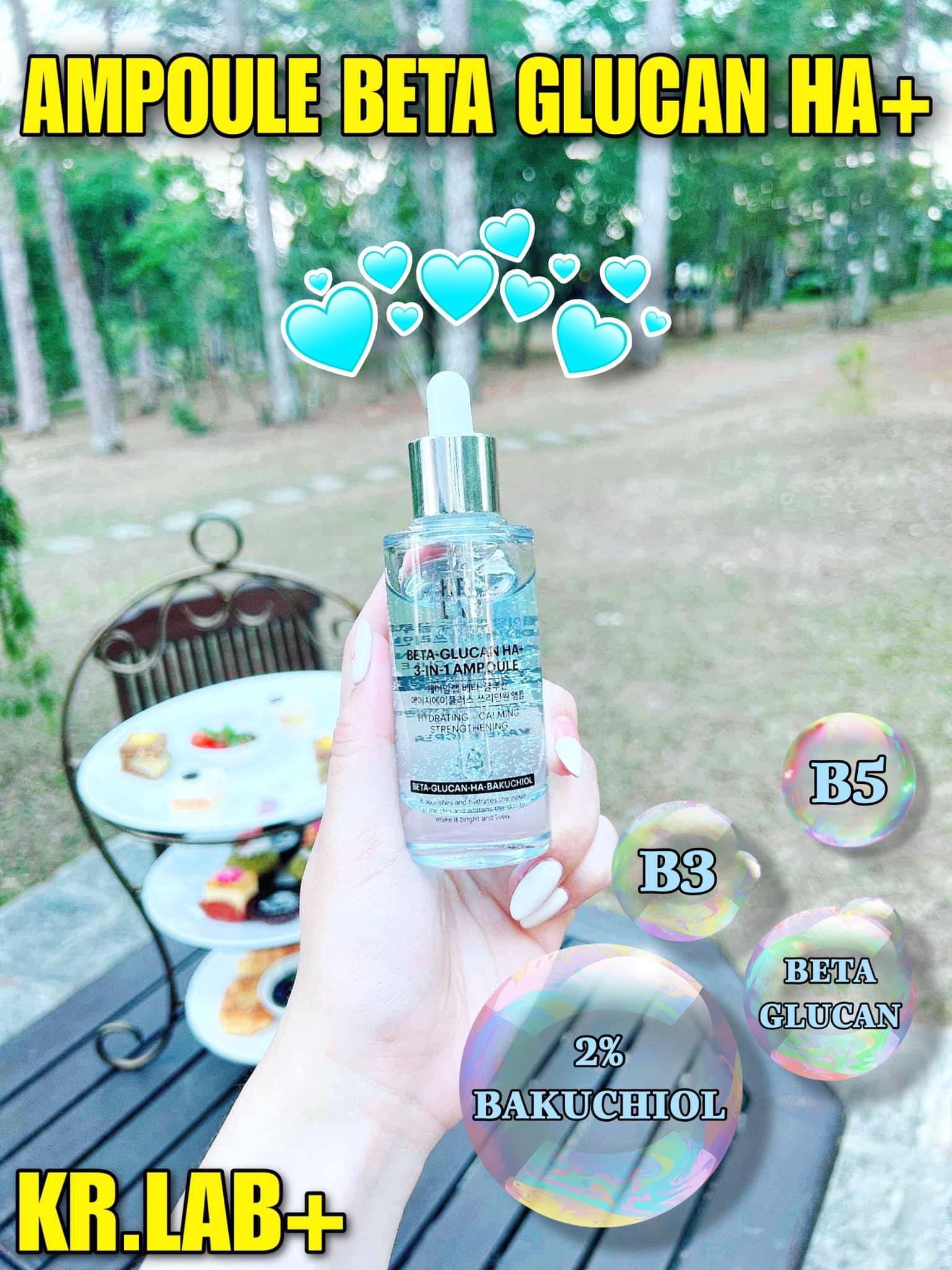 Serum beta glucan bakuchiol HA+ B5 Kr. Lab kem nước dưỡng trắng lọ 50ml hạn 2026 bản mới nhất có B5