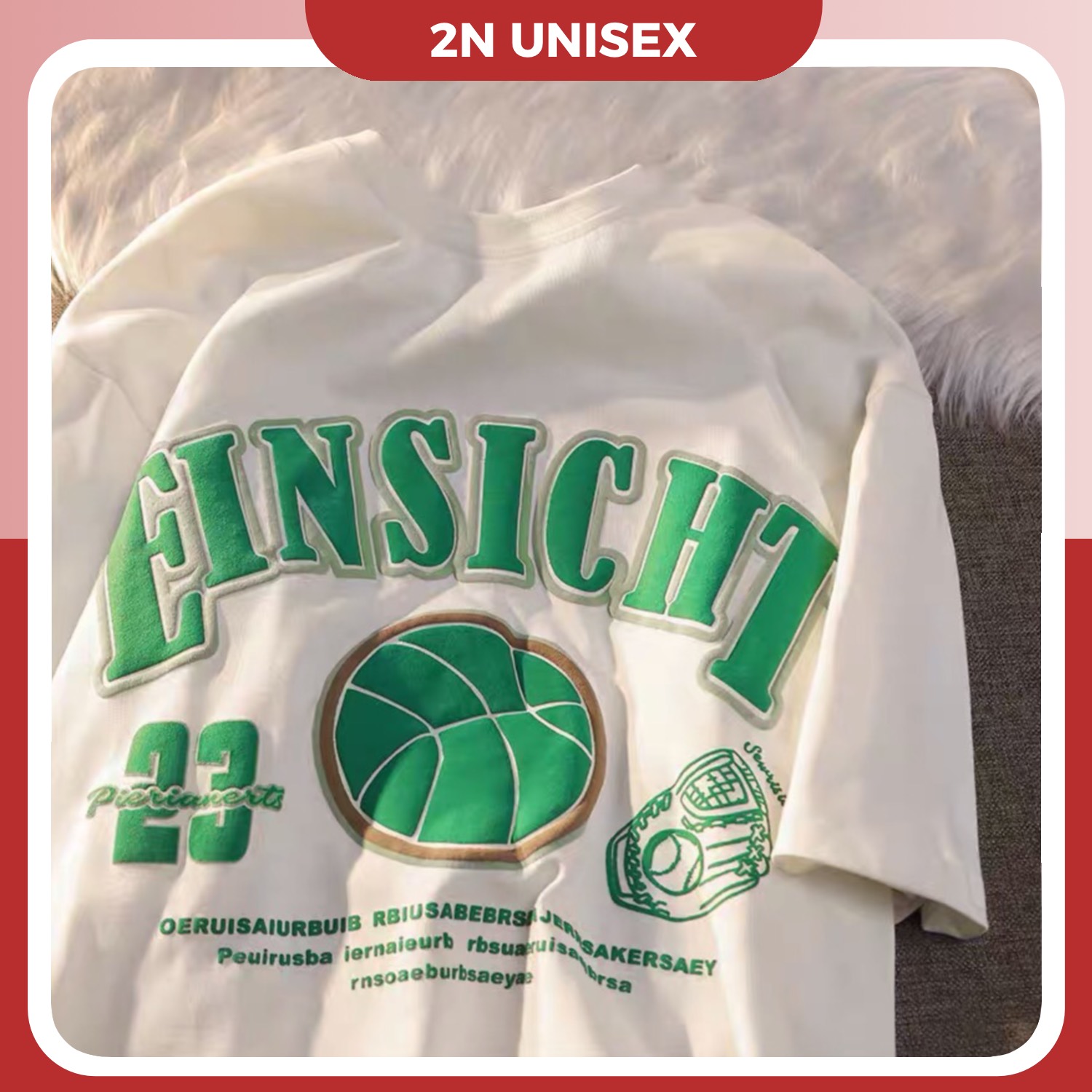Áo thun tay lỡ form rộng - phông nam nữ cotton oversize - T shirt bóng rổ- 2N Unisex
