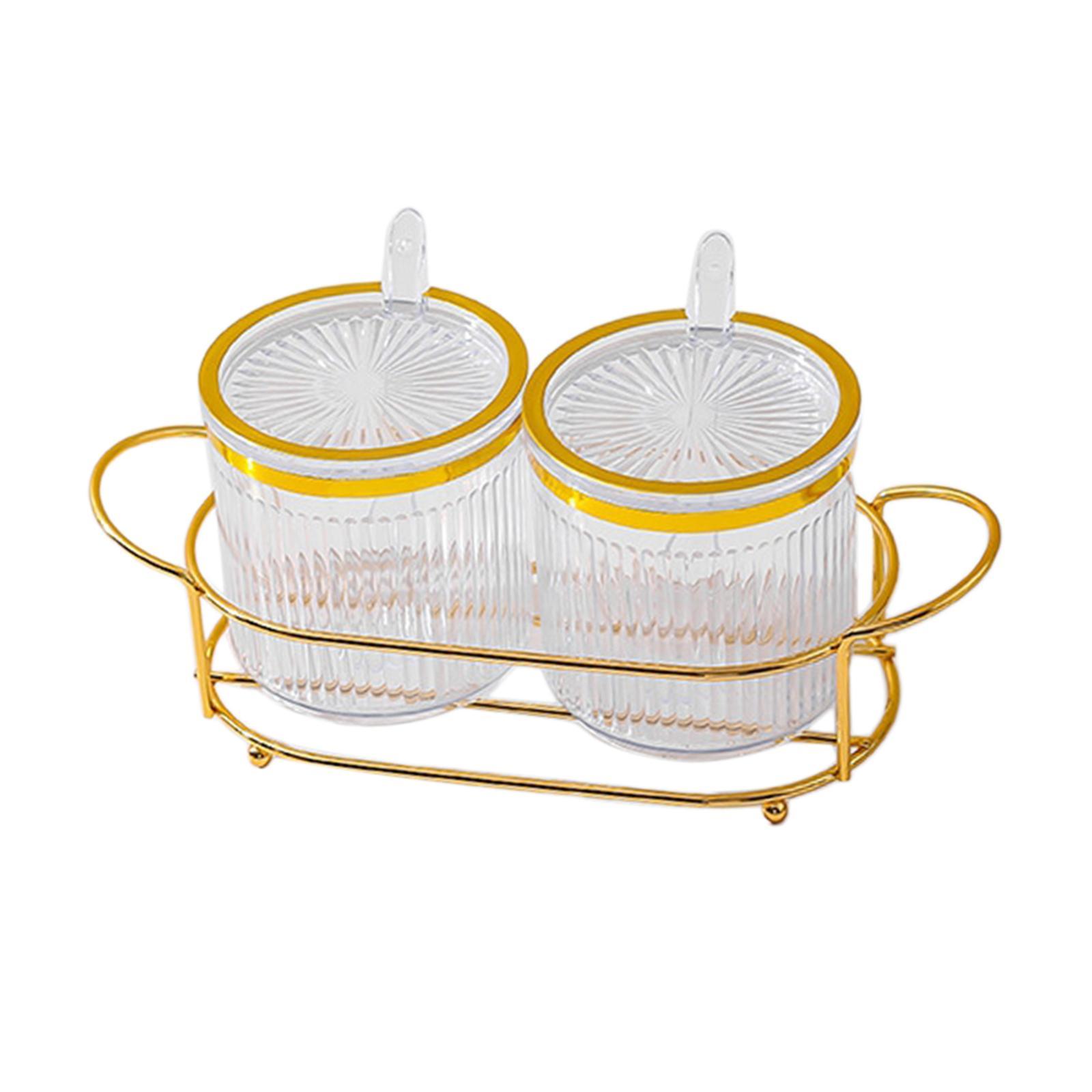 Spice Containers with Lids Spoon and Holder Organizer for Kitchen Supplies