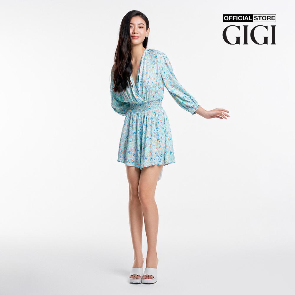 GIGI - Đầm mini cổ V tay dài bo gấu thời trang G2206J231617