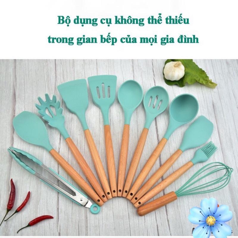 Bộ dụng cụ nhà bếp 11 món cán gỗ