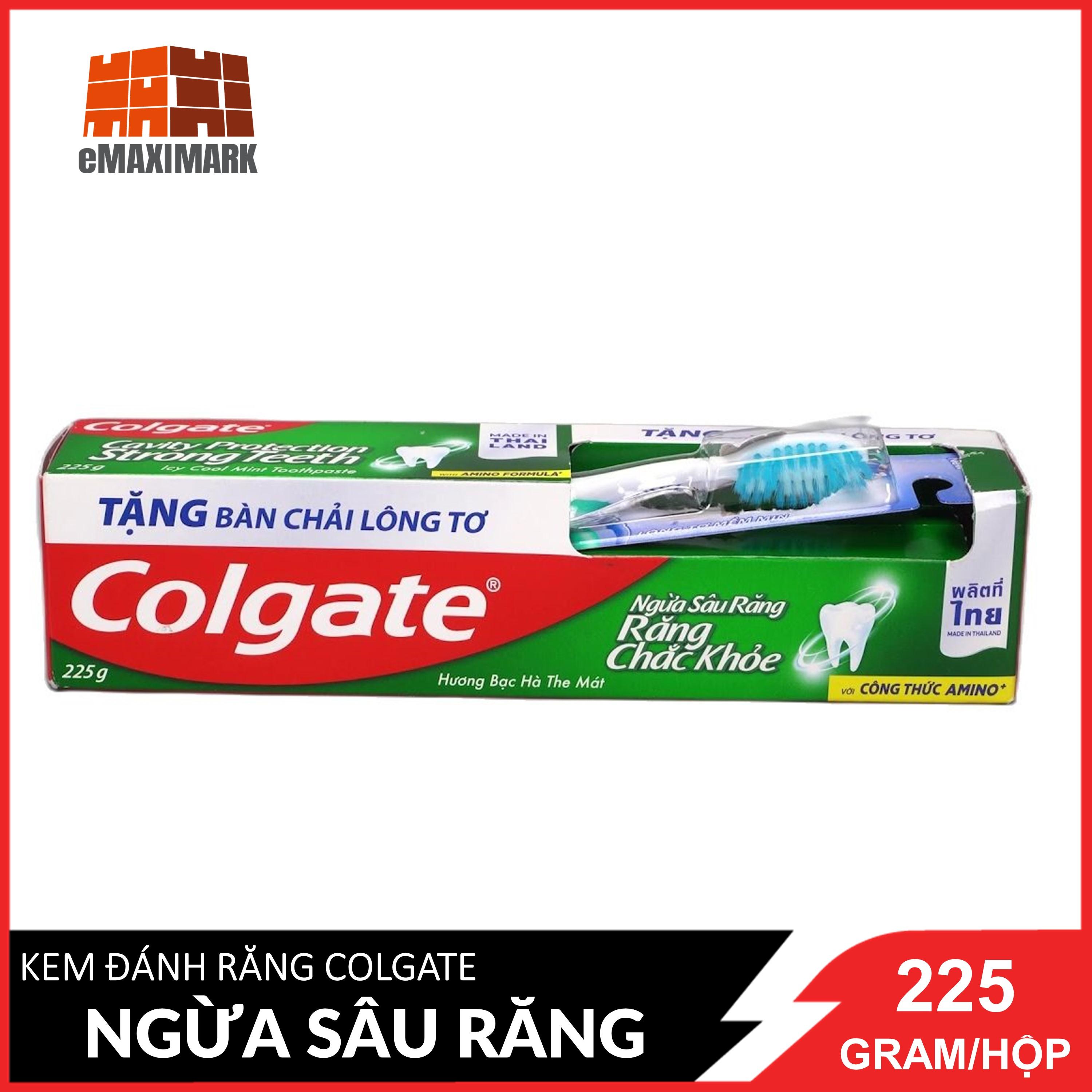 Kem đánh răng Colgate ngừa sâu răng tối đa 225g/hộp tặng bàn chải đánh răng