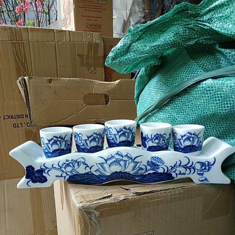 Bộ Thờ Nước 5 Ly khay ngai BH1035