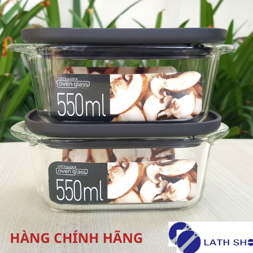 Hộp Thủy Tinh Chịu Nhiệt Lock&Lock Steam Hole LLG940 550ML  Màu Trắng Và Đen - Hàng Chính Hãng