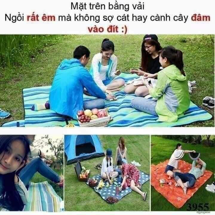 Thảm du lịch, thảm trải đi picnic, dã ngoại. Thảm chống bẩn, chống rách, vải xốp dày dặn