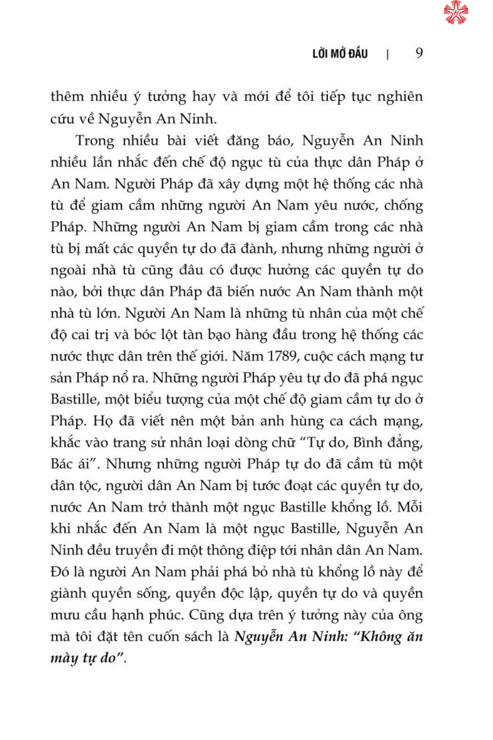 Nguyễn An Ninh - Không ăn mày tự do (bản in 2024)