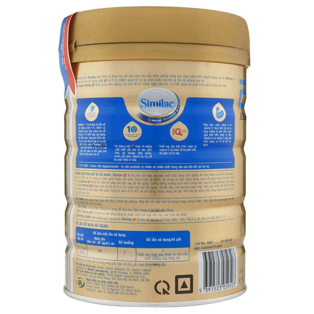 Combo 3 Lon Sữa Bột Similac 3 (900g)