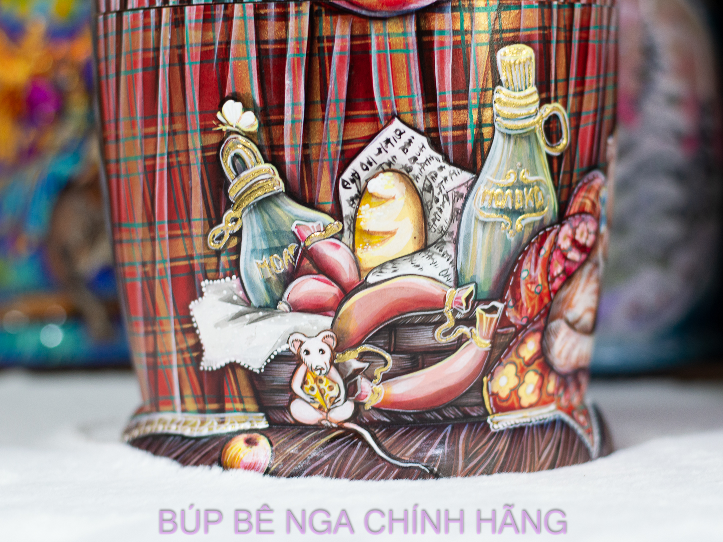 BỘ BÚP BÊ NGA 10 LỚP 35CM CỠ LỚN HOA VĂN "CHÚ MÈO BA-TƯ" CỰC ĐẸP VÀ ĐỘC ĐÁO PHONG CÁCH