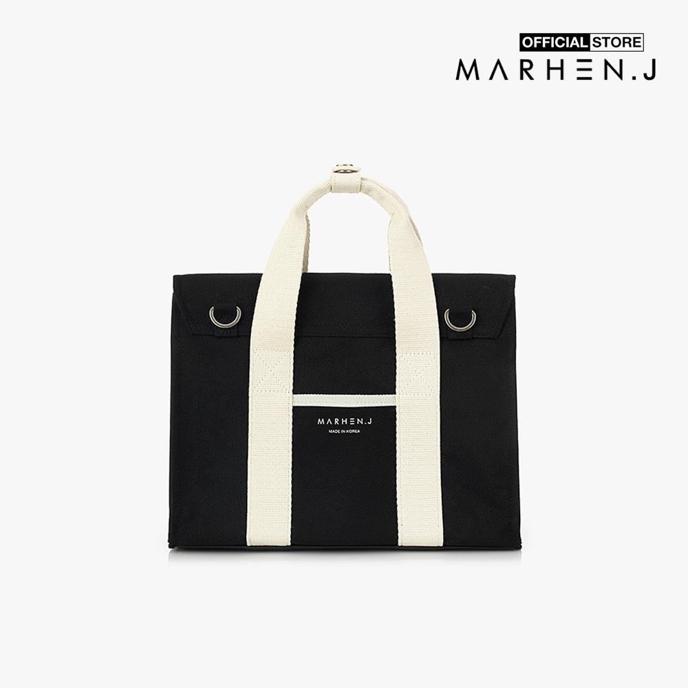 Marhen.J - Túi đeo vai chữ nhật nắp gập vải bố Roy Mini MJ19AROYMN-BK