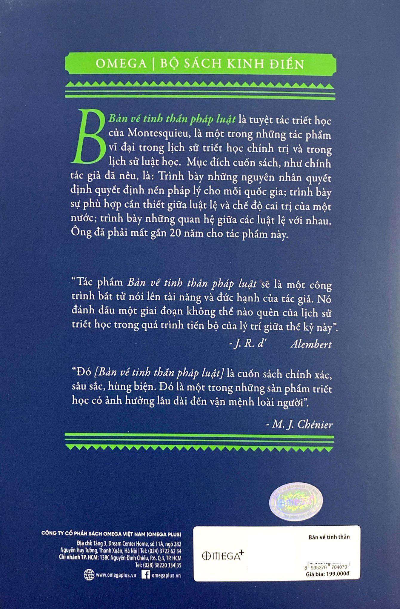 Bàn Về Tinh Thần Pháp Luật (Tái Bản 2023)