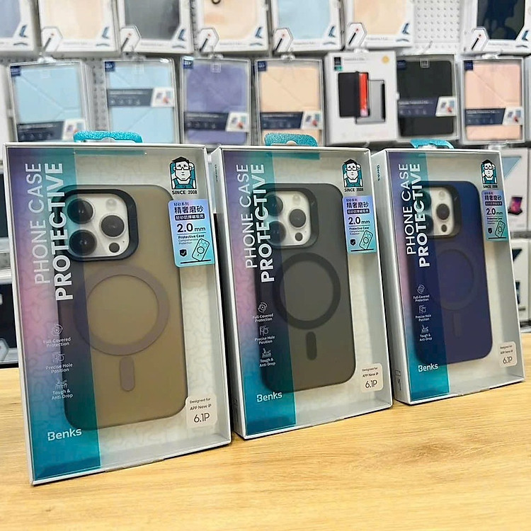 Ốp lưng nhám hỗ trợ sạc không dây cho iPhone 15 Pro Max, iPhone 15 Pro chính hãng Benks Magclap Lucis Armor Case , chống bám bẩn - Hàng nhập khẩu