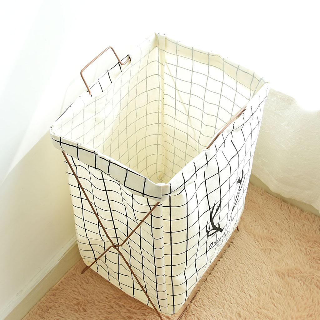Collapsible Households Storage Basket Laundry Hamper X-frame Basket 56x33cm
