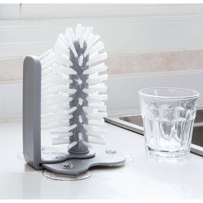 Bàn chải hai đầu chà đánh rửa chén bán ly chén trong ngoài