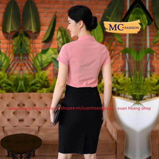 Áo Sơ Mi Nữ Công Sở Đẹp Mc Fashion, Tay Ngắn Cộc, Họa Tiết Kẻ Sọc Caro, Màu Xanh, Hồng, Trắng, Vàng, Nâu, Đủ Size A681