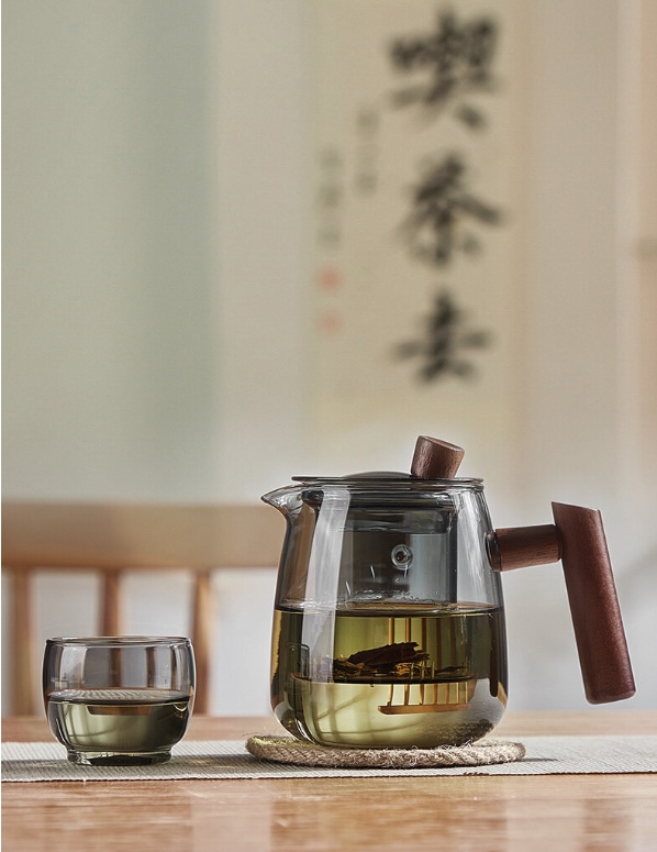Bộ Ấm Trà 4 ly Thủy Tinh borosilicat Tea Ceremony Pot cao cấp