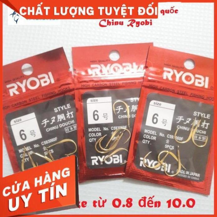 3 túi lưỡi câu đơn lưỡi câu đơn chinu Chinu Ryobi 3 túi