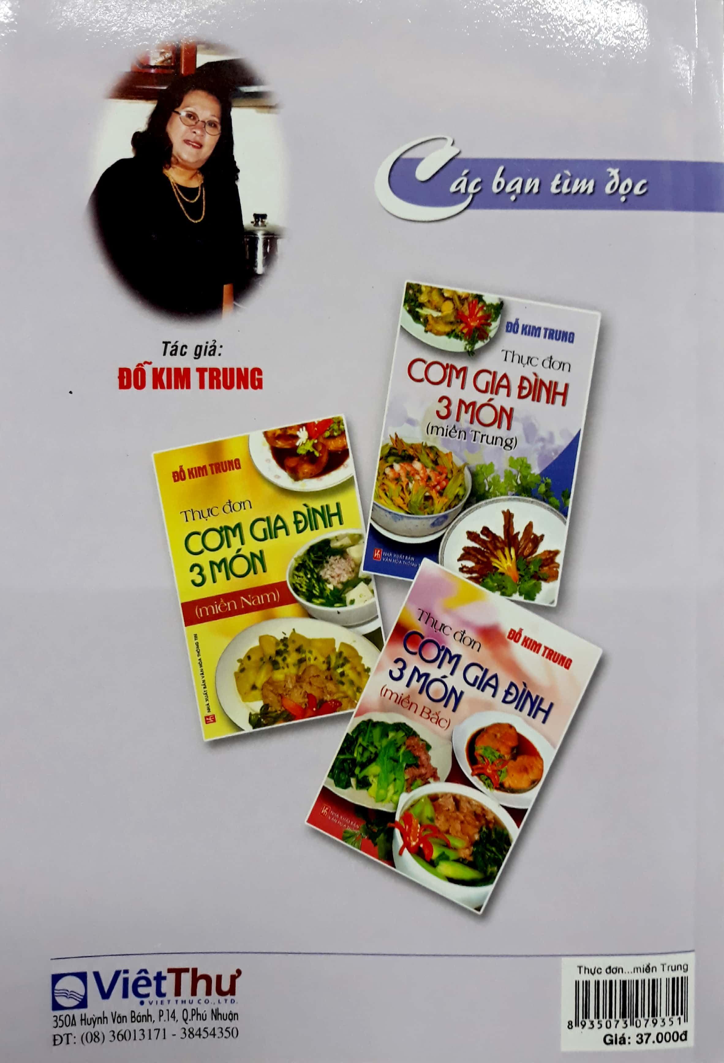 Sách Thực Đơn Cơm Gia Đình 3 Món Miền Trung (Tái Bản)