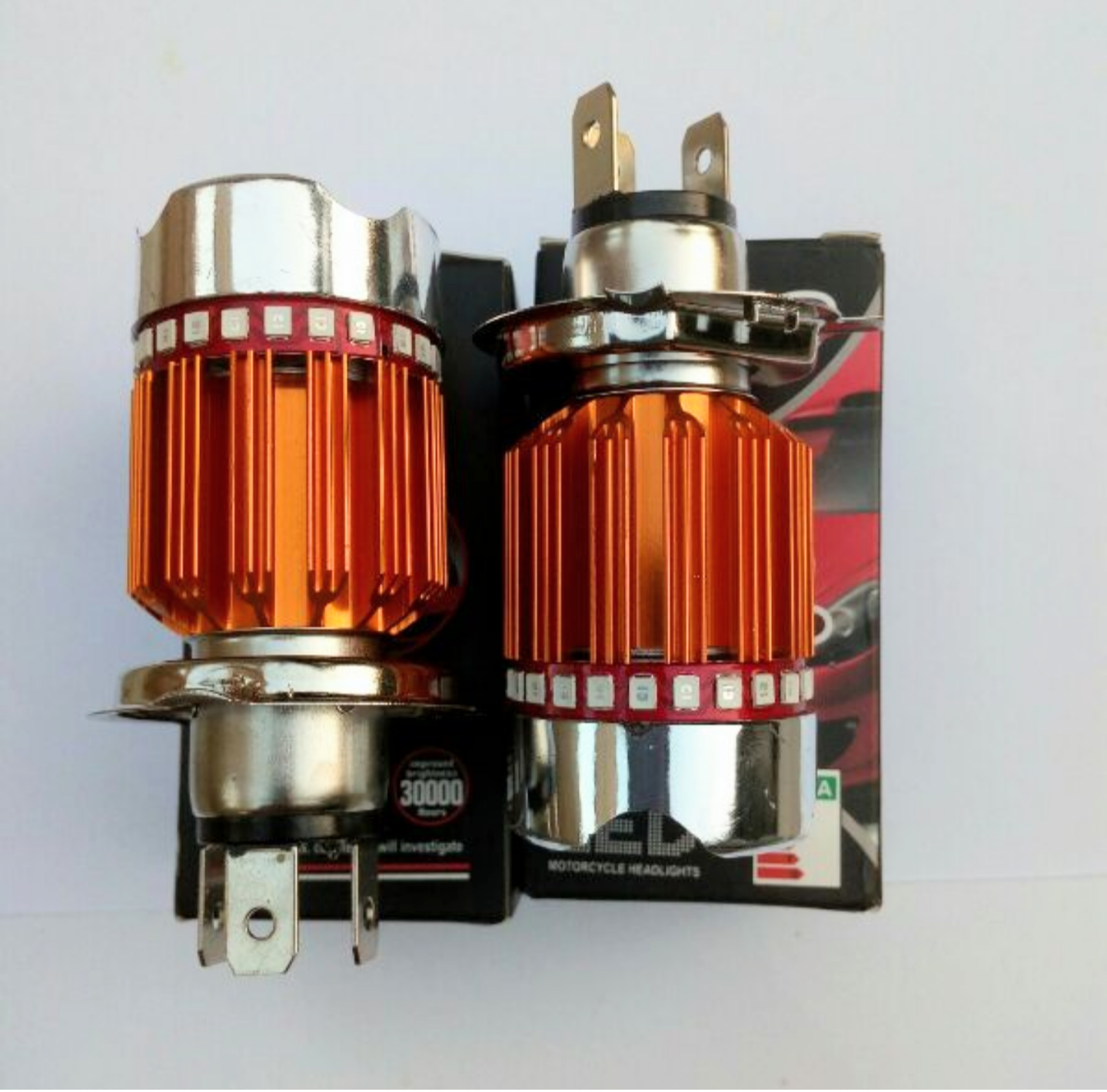 1 ĐÈN PHA H4 XE MÁY XE ĐẠP ĐIỆN VÀ ÔTÔ MẪU MỚI SÁNG NHẤP NHÁY NHIỀU MÀU SẮC CỰC ĐẸP