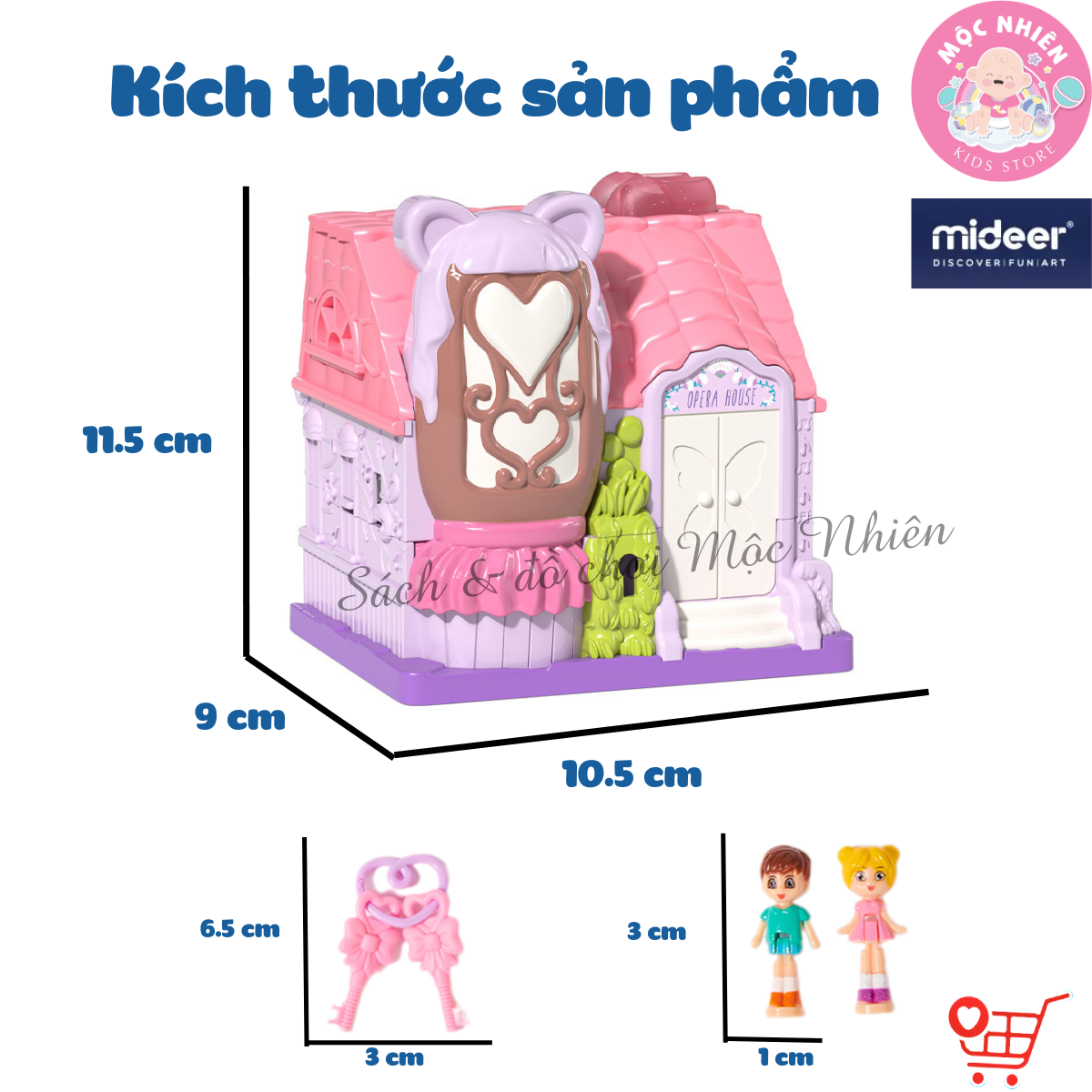 Nhà búp bê mini có âm thanh - Mideer Magic Dollhouse - Mô hình ngôi nhà kẹo ngọt cho bé gái 2 3 4 5 tuổi