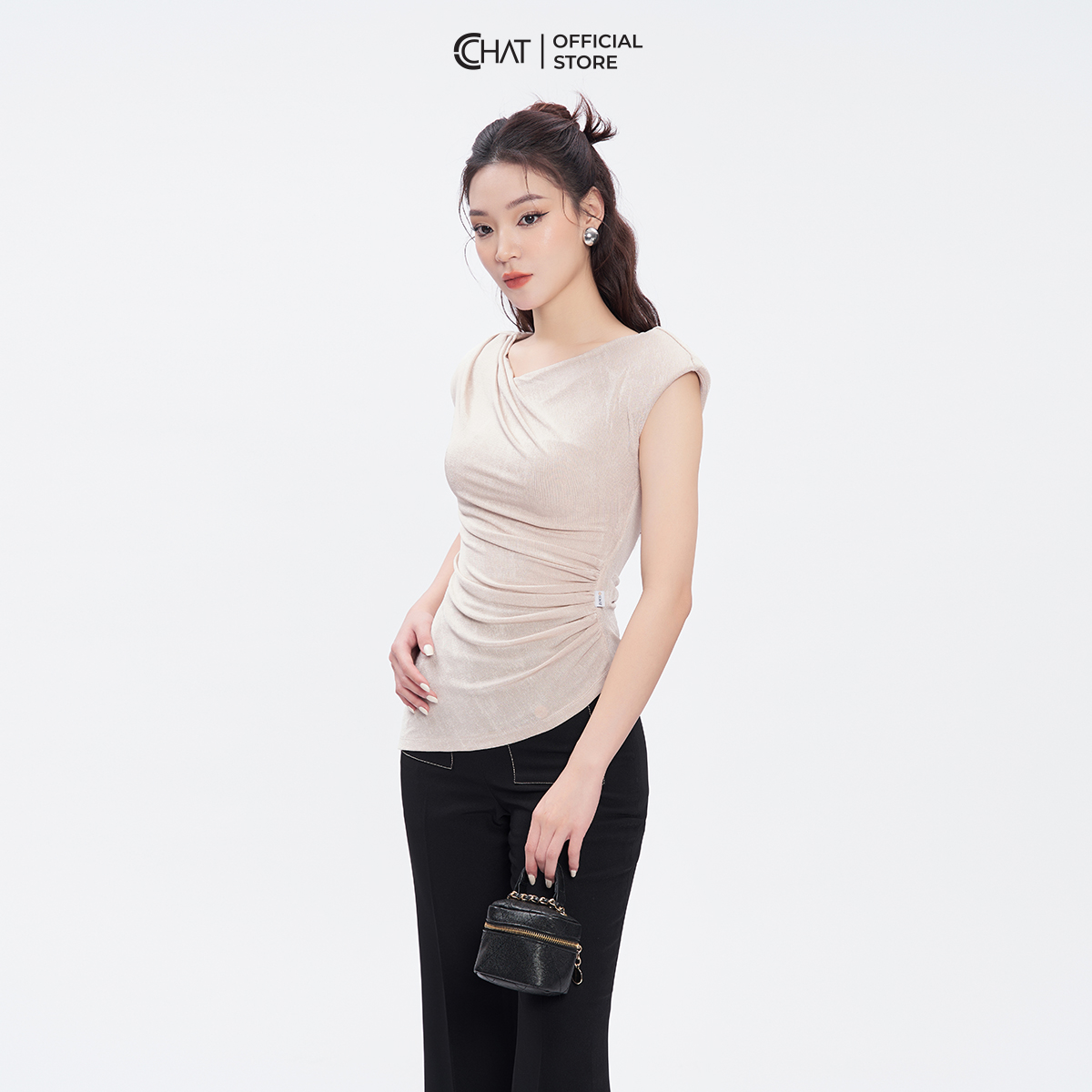 Áo Kiểu Nữ  Vạt Xéo Nhún Eo Chất Thun Cao Cấp Mềm Mịn 53TNC2021OT