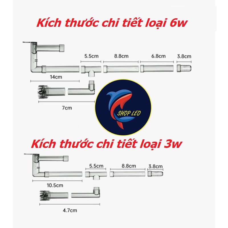 Lọc thác hồ cá có lọc váng xoay - lọc thác cho bể cá cảnh - hồ thủy sinh - Lọc treo mini hồ cá - shopleo