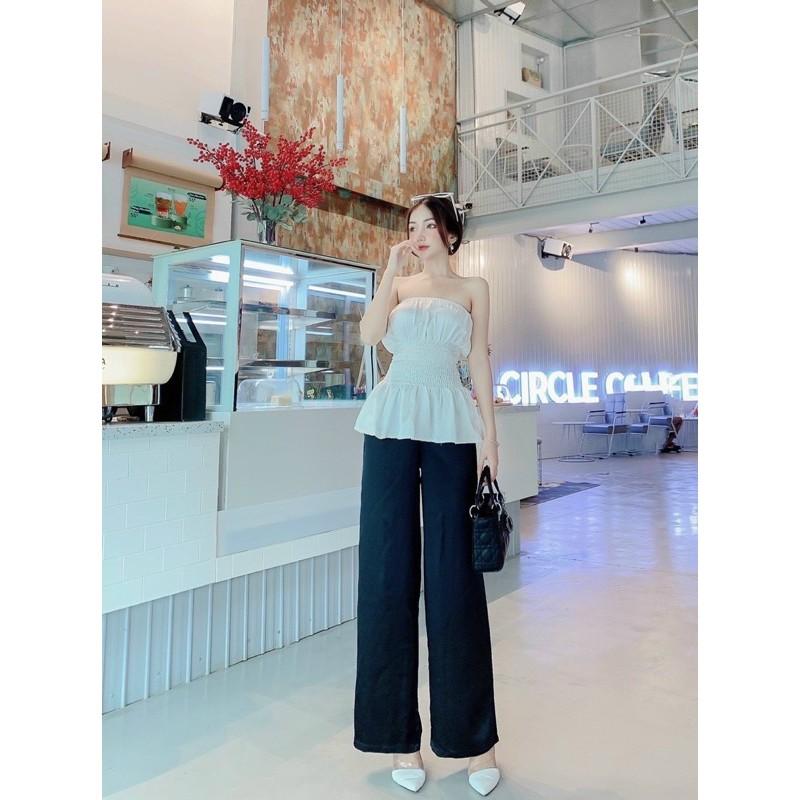 SET ÁO ỐNG NHÚN THUN + QUẦN SUÔNG
