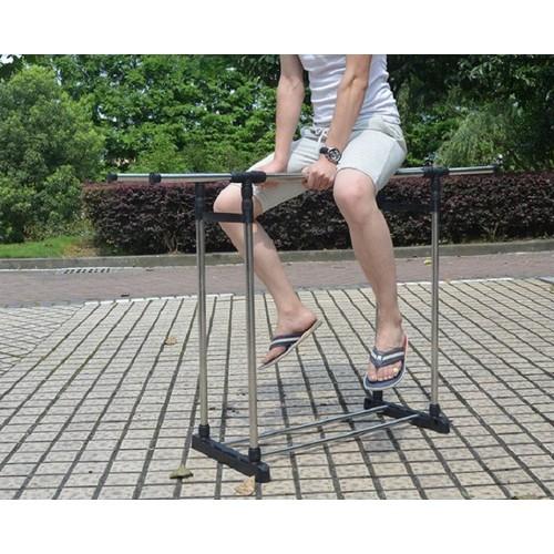 Kệ, giàn phơi quần áo đa năng 2 tầng có bánh xe