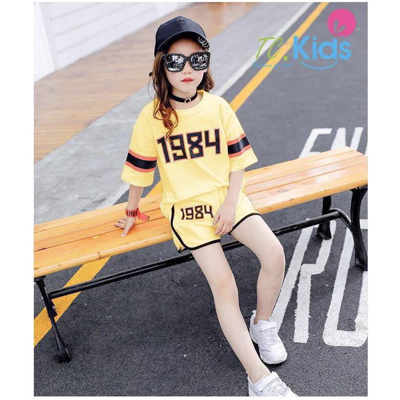 Bộ bé gái sort đùi Cute thun cotton mịn mát thấm hút mồ cực tốt