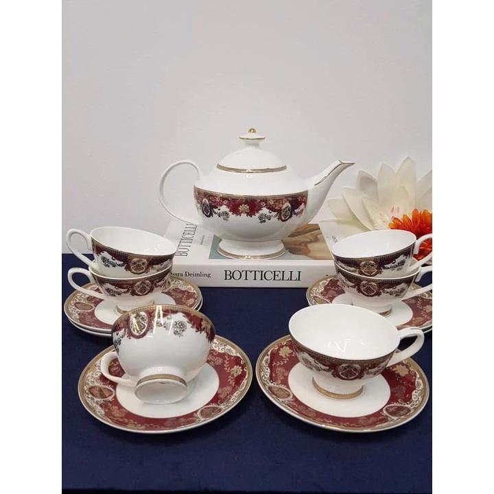 Bộ Trà Sứ Viền Đỏ Imperial London, Bộ Ấm Trà Sứ Cao Cấp Hoàng Gia, Nhập Đức