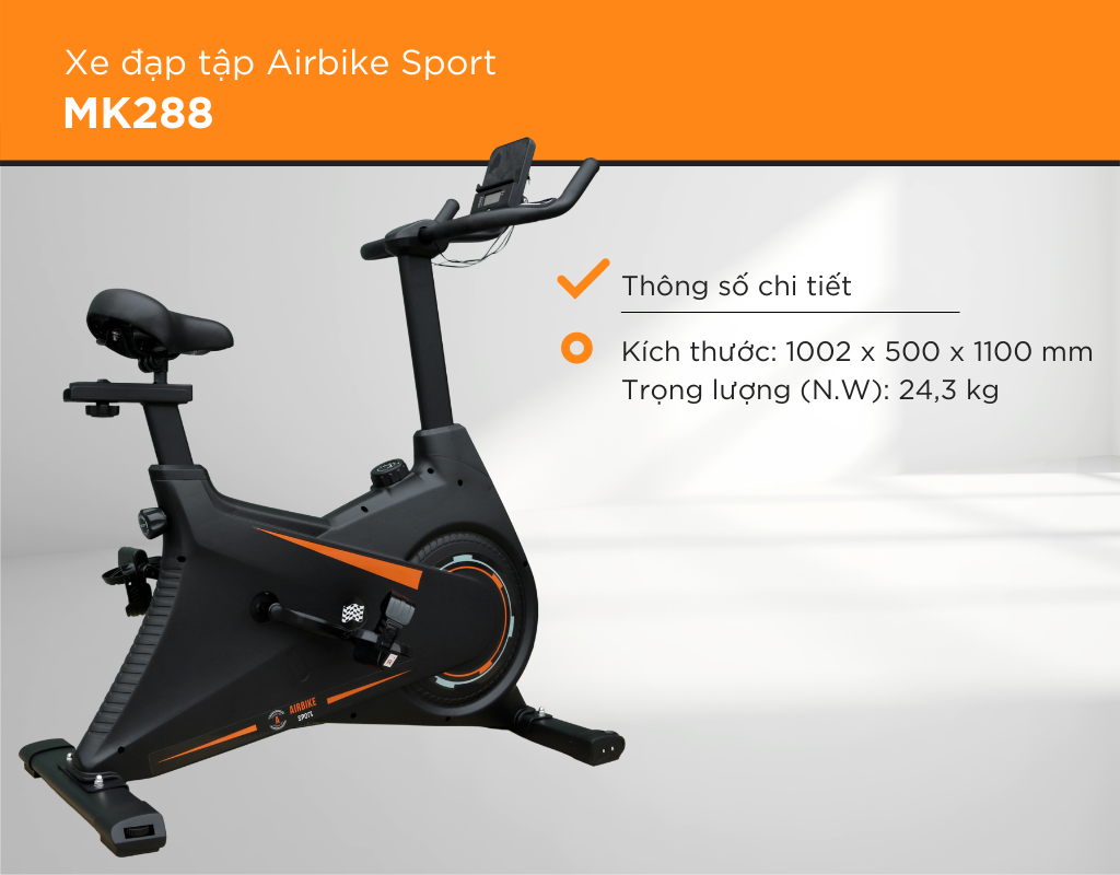 Xe đạp thể dục cao cấp Airbike Sport MK288 - Hàng chính hãng