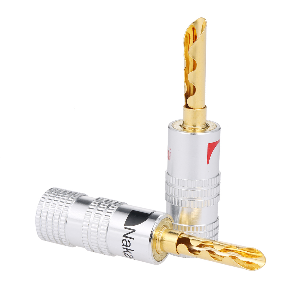 Bộ Khuếch Đại Âm Thanh Đầu Cắm Chuối Bằng Đồng Mạ Vàng 24K 4mm, Màu Đen & Đỏ