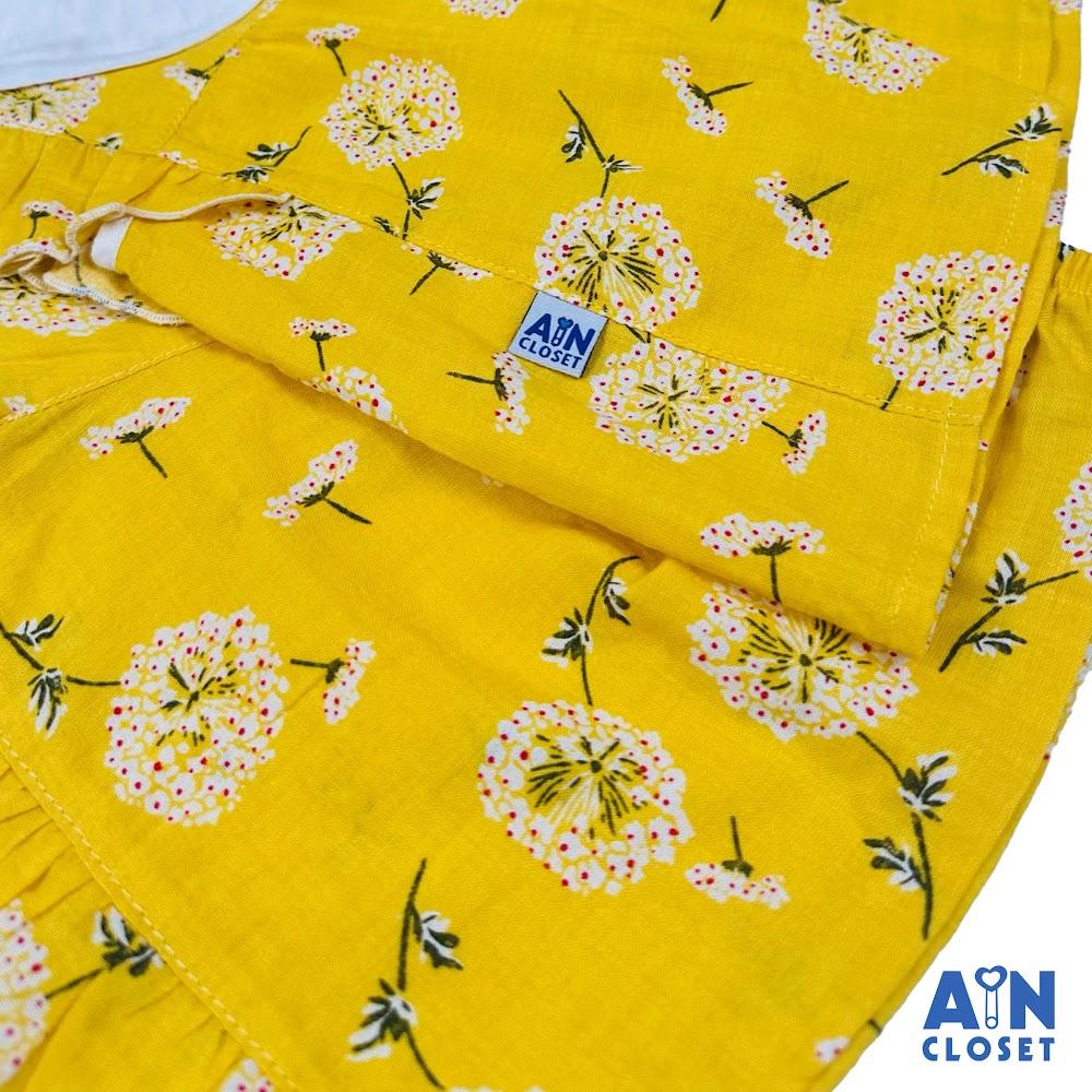 Bộ quần áo Ngắn bé gái họa tiết Bồ Công Anh Vàng cotton - AICDBGQXPW2Y - AIN Closet