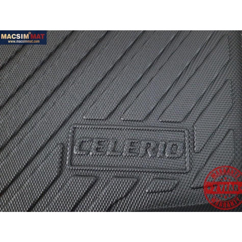 Thảm lót cốp xe ô tô Suzuki Celerio nhãn hiệu Macsim chất liệu TPV cao cấp màu đen