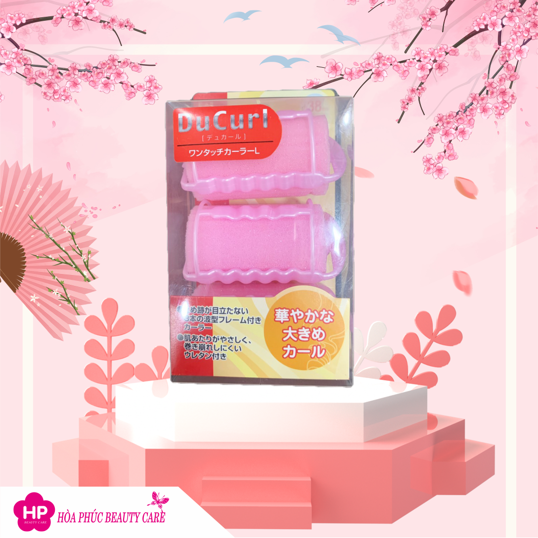 Lô Cuốn Tóc Làm Từ Nhựa Dẻo Cao Cấp Ducurl Kai HC0643 Size M - 33mm (Set 4 Cái) (Combo Cuốn Tóc Và Set 24mL)