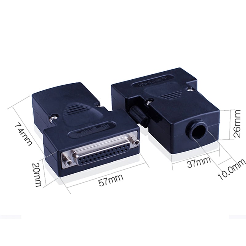 Đầu bấm cổng RS232/DB25 đực male bắt vít kèm vỏ ốp nhựa HD-LINK YL-SM-25M. HÀNG CHÍNH HÃNG !!!
