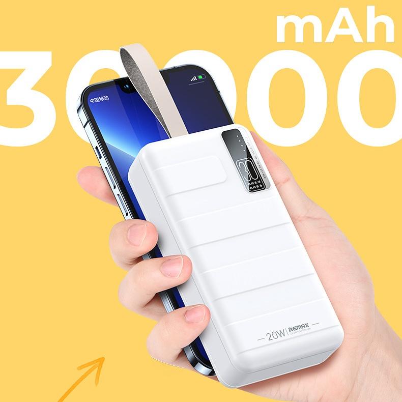 Pin dự phòng sạc nhanh Remax RPP-506 Noah Series 30000mAh an toàn đi máy bay - hỗ trợ QC 22.5W và PD 20W (2 màu) - Hàng Chính Hãng