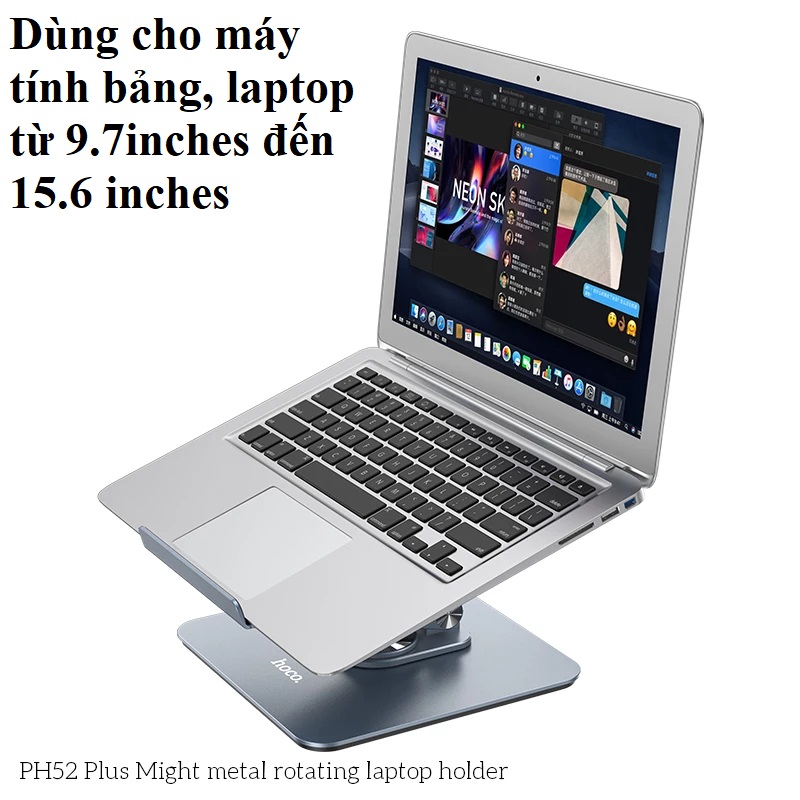 Giá đỡ dạng xếp hợp kim nhôm cao cấp cho laptop hoco PH52 PLUS _ Hàng chính hãng