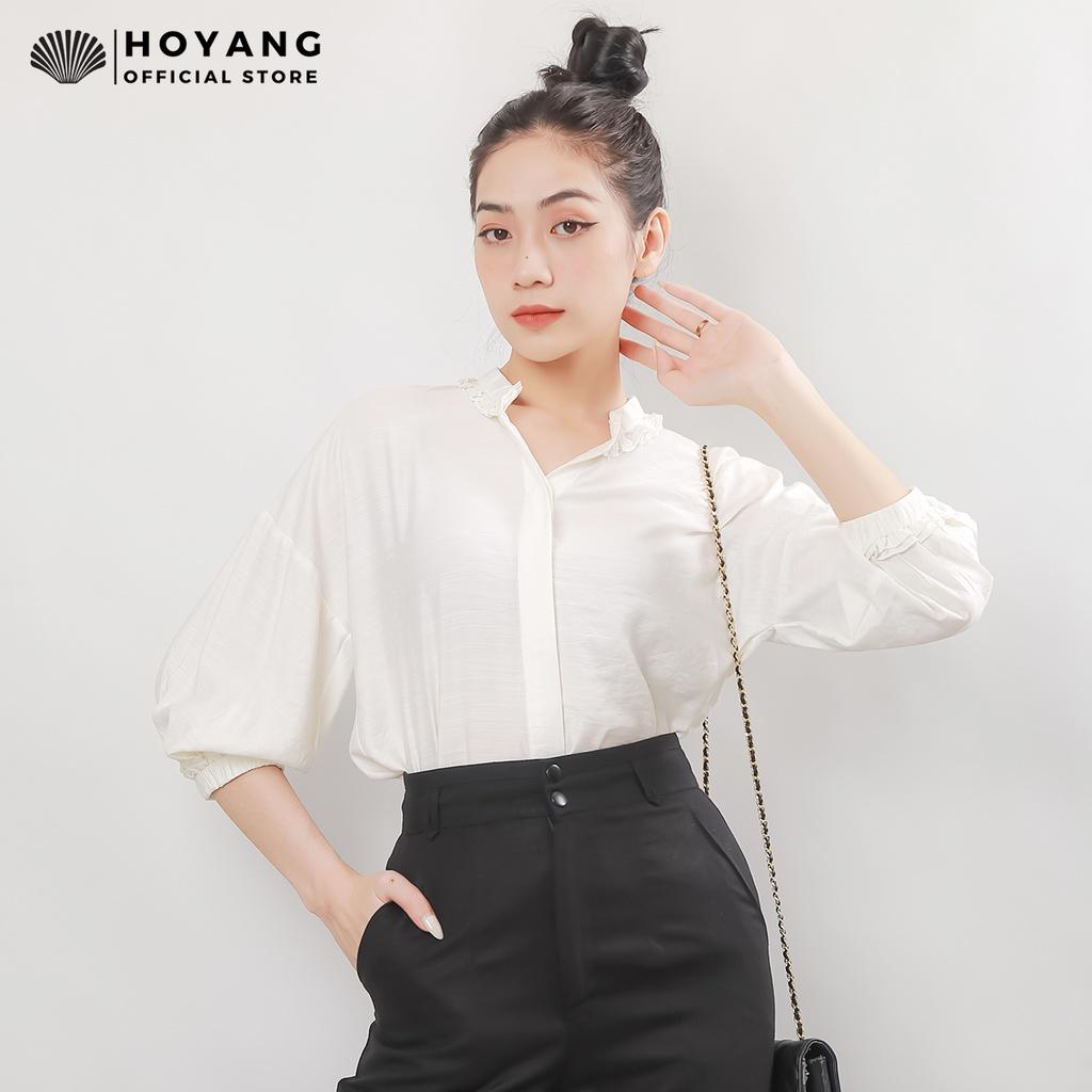 Áo Sơ Mi Trắng Tay Lỡ Điệu Đà HOYANG AHY72