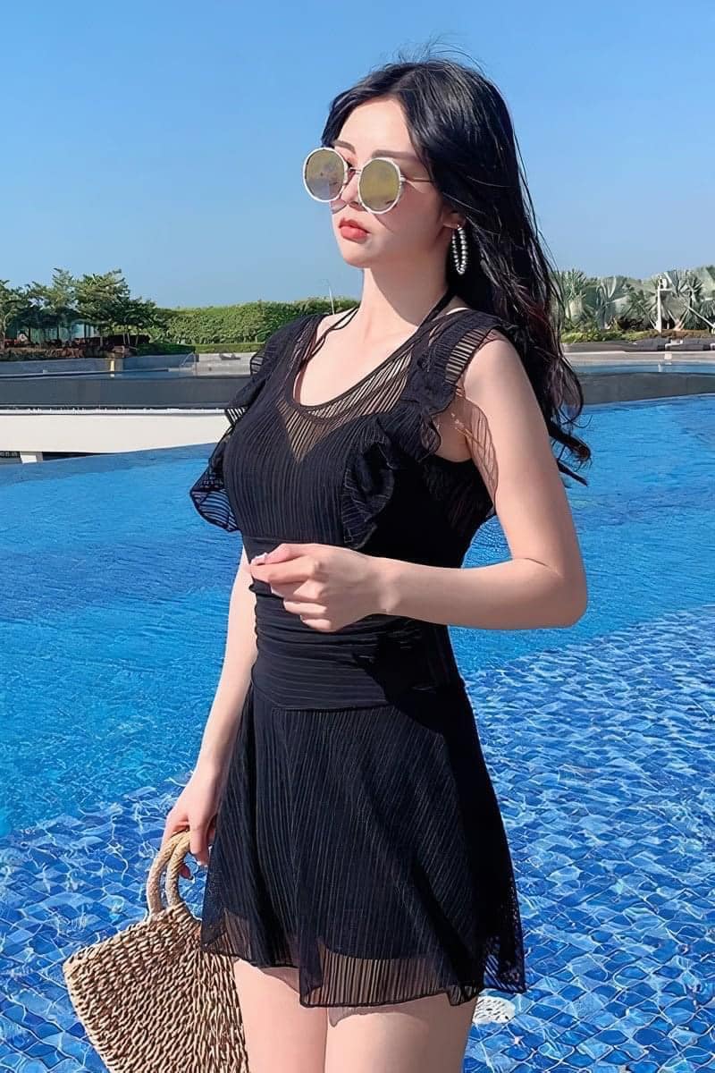Bộ Bikini Liền Thân hàng Cao Cấp Phối Lưới Cổ V Sexy