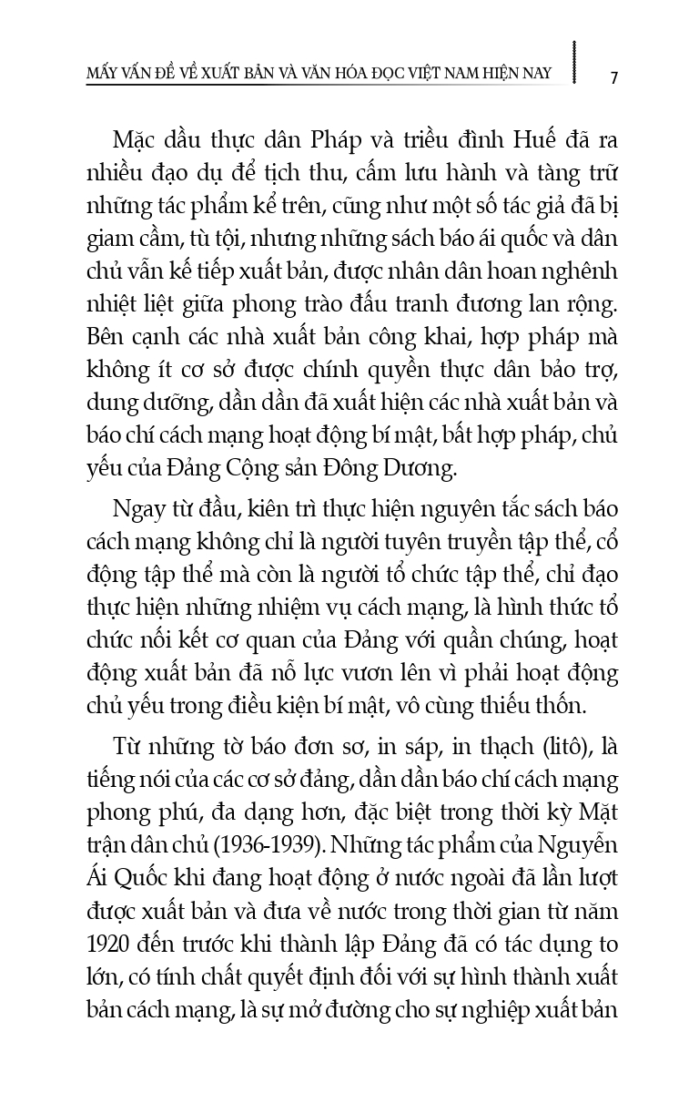 Mấy Vấn Đề Về Xuất Bản Và Văn Hoá Đọc Việt Nam Hiện Nay