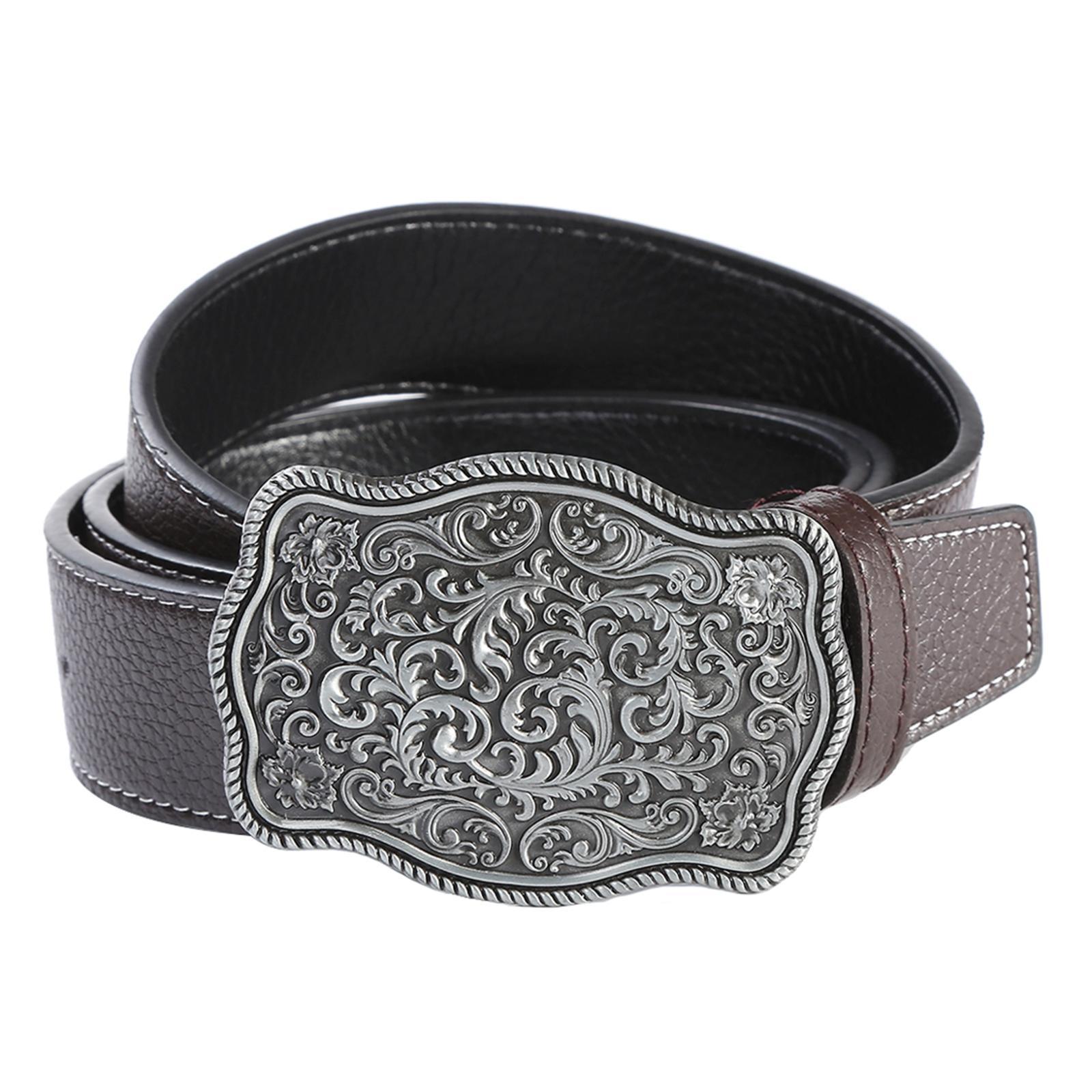 Western Cowboy Belt Mens Leather Belt Work Business Dress Belt Clothes Accessories