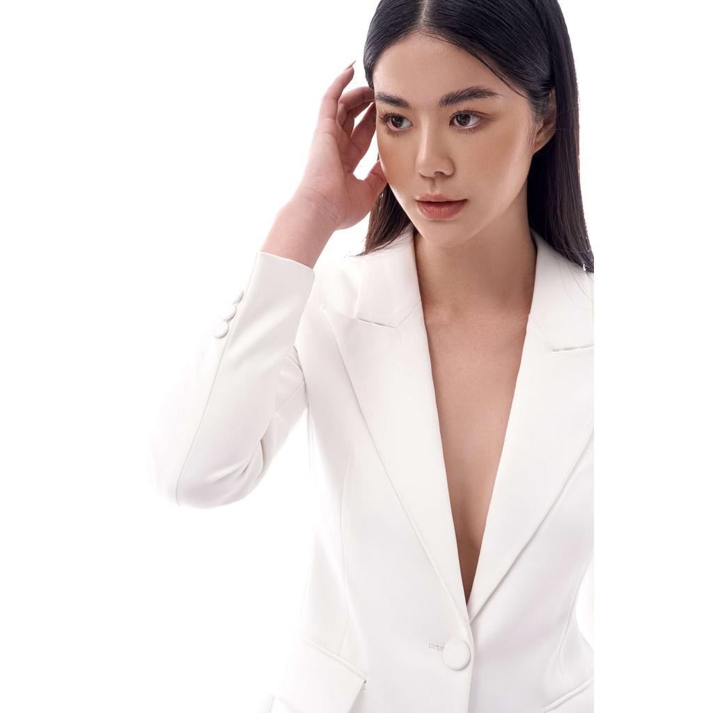 Áo Blazer kiểu 1 cúc màu trắng 2NDDATE BL024W