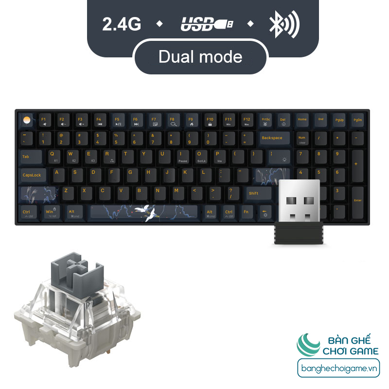 Bàn phím cơ không dây Newmen GM1000 - Gateron G-Pro Switch - Hotswap - Hàng chính hãng