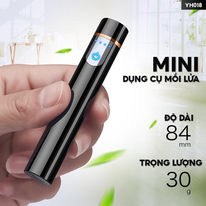 Cây Mồi Lửa Bằng Lõi Dẫn Đồng Chức Năng Sạc Pin Có Đèn Led Hiển Thị Báo Pin Tiện Loại Cảm Ứng Mồi Lửa YH-018