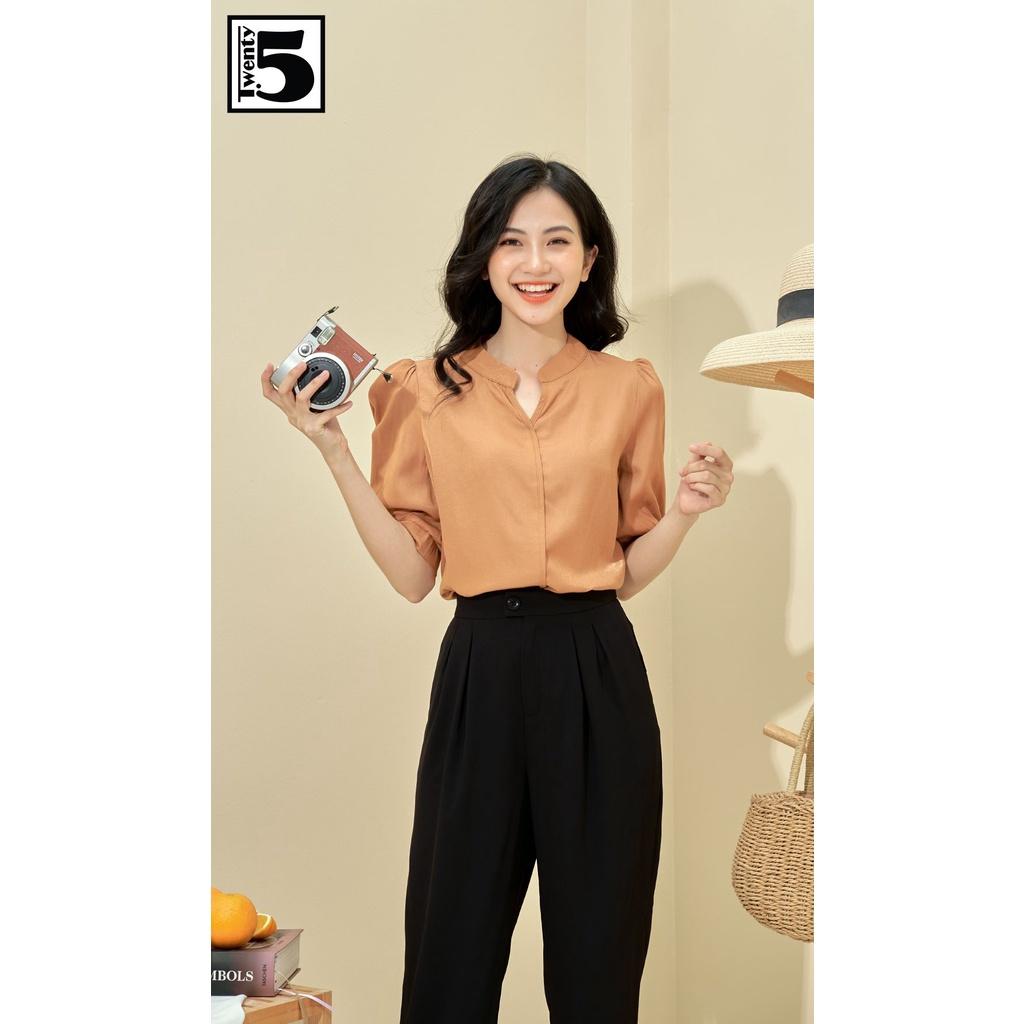 Quần kaki nữ dáng baggy 2 ly, gấu lật Twentyfive N631