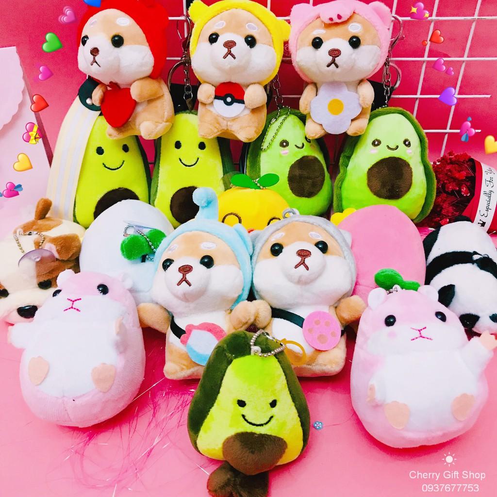 Móc Khóa Gấu Bông Chuột Hamster Dễ Thương Ảnh Thật