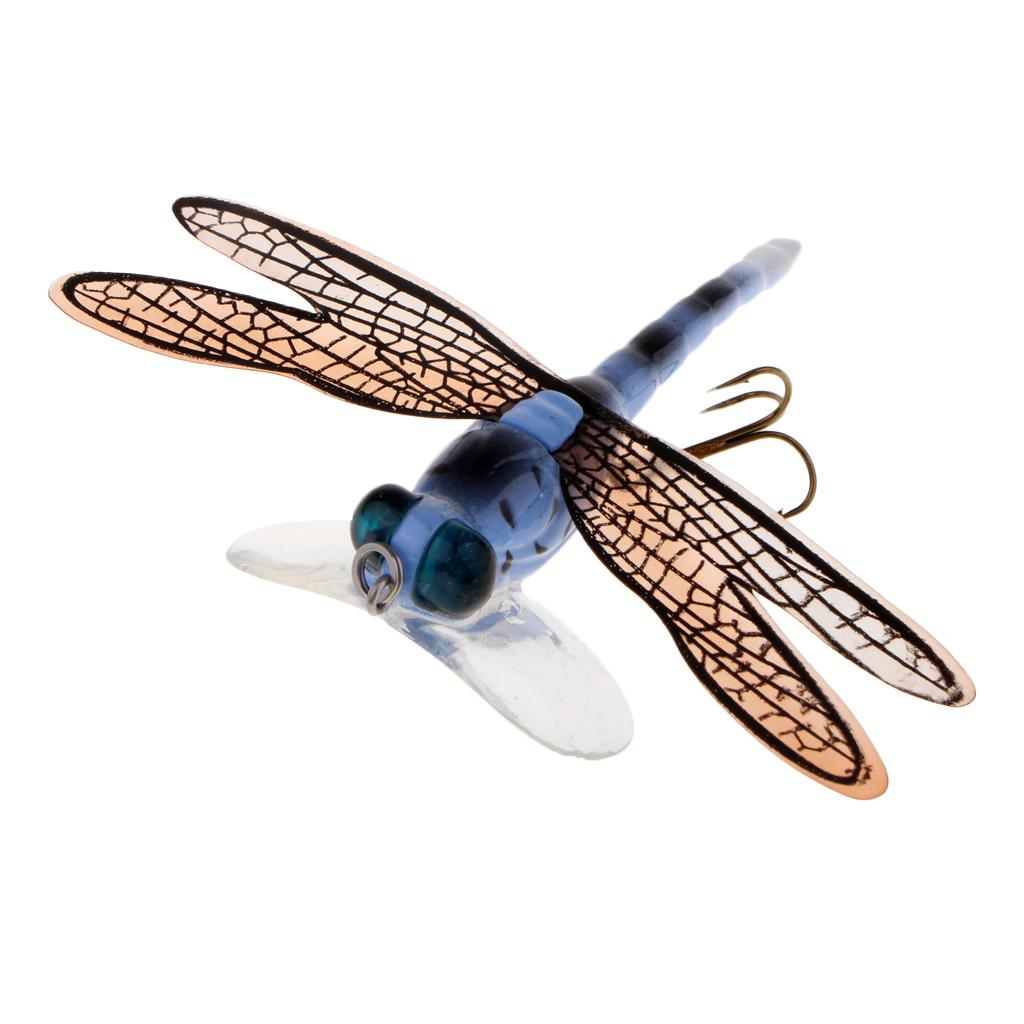 Popper Fishing Bait Life-like Dragonfly Floating Fly Fishing Flies Color F