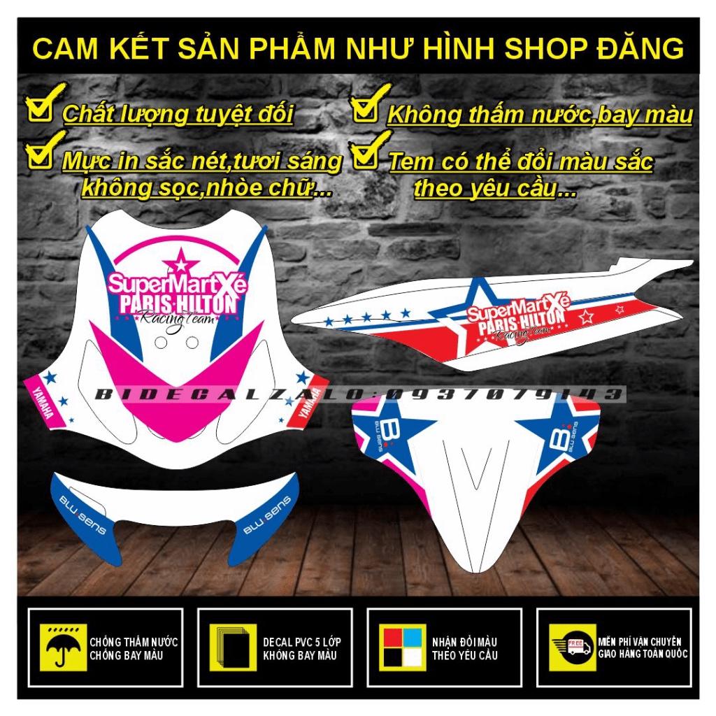 TEM RỜI MIO NHỎ ĐỜI ĐẦU MẪU NGÔI SAO DÁN XE TRẮNG - BI DECAL