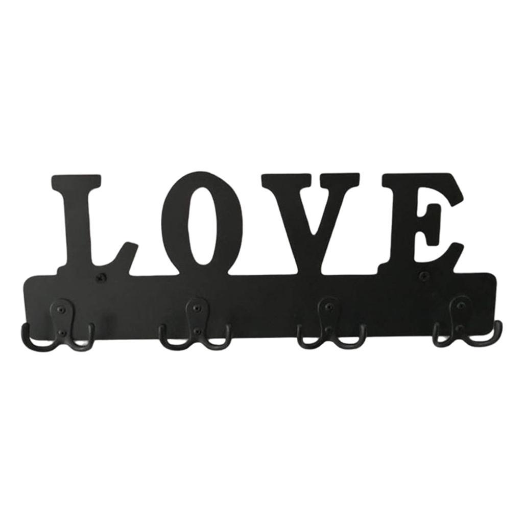 Steel Hooks w/ Love Letter Coat Clothes Door Holder Rack Hook Wall Hanger
